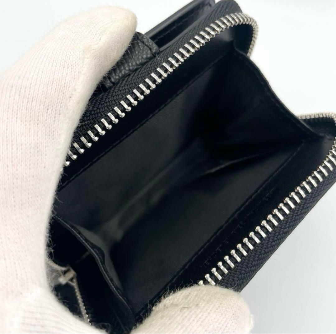 メゾンマルジェラ　ラウンドジップ　ケース　小銭入れ　4ステッチ　黒