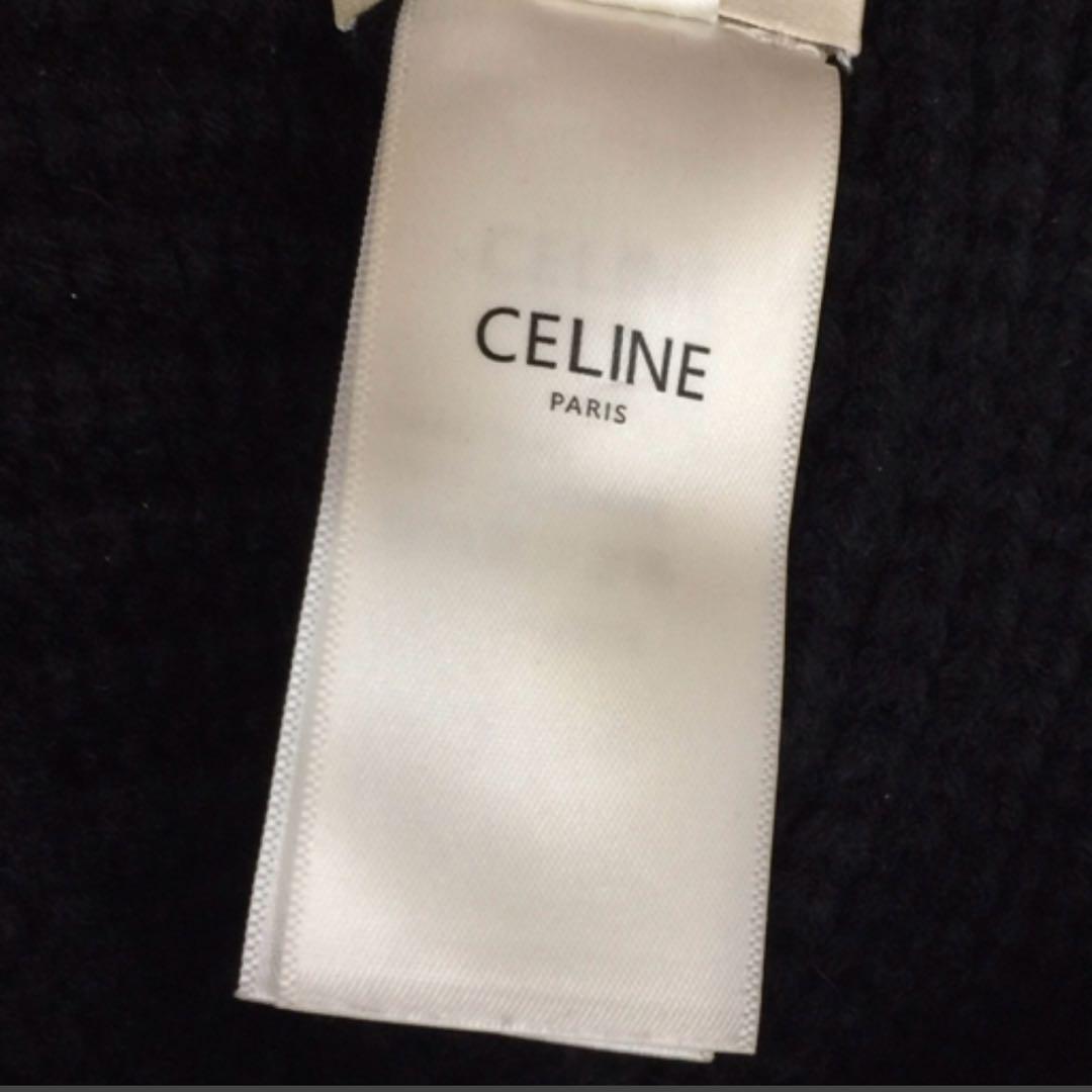CELINE セリーヌ トリオンフ クロシェ カシミア バケットハット ネイビー