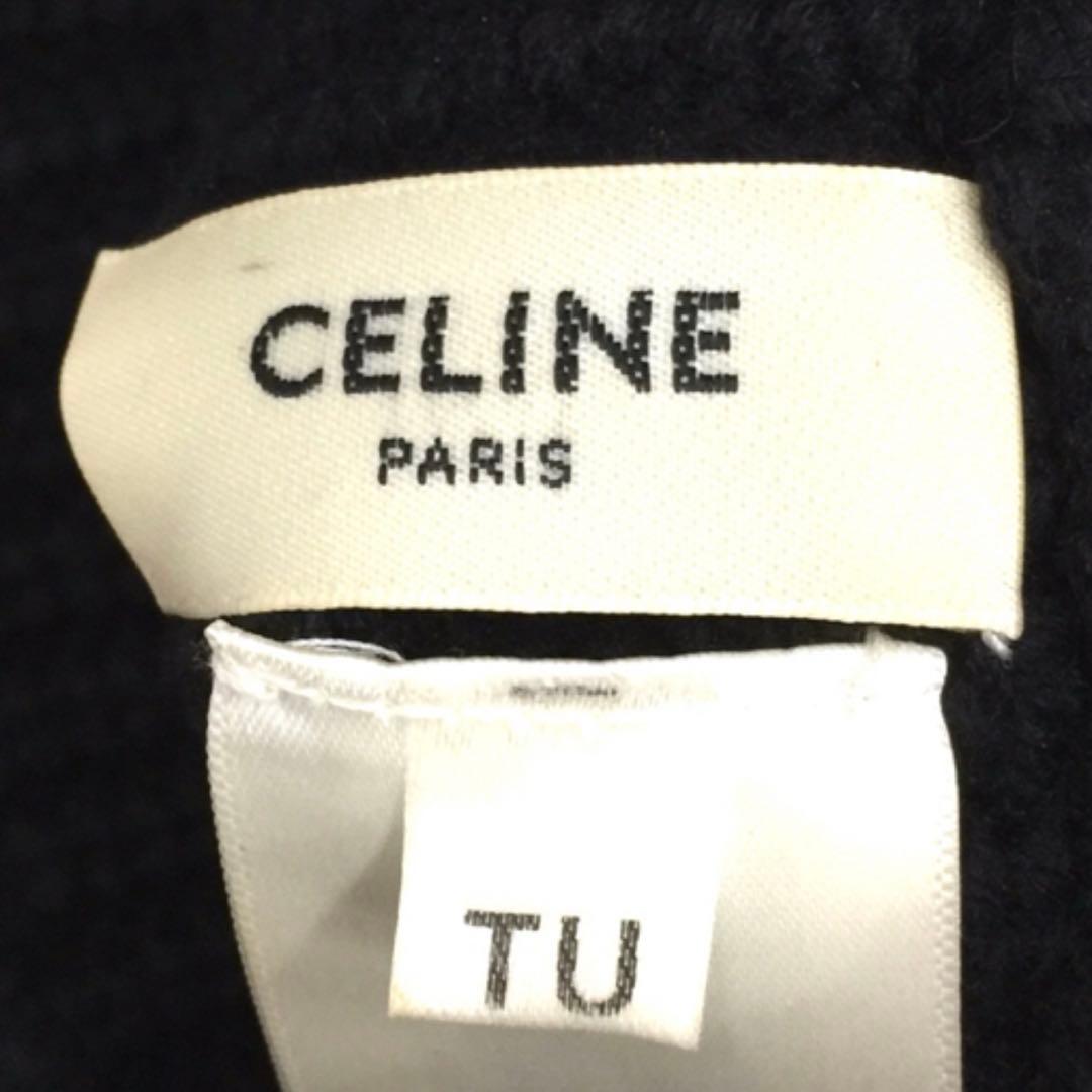 CELINE セリーヌ トリオンフ クロシェ カシミア バケットハット ネイビー