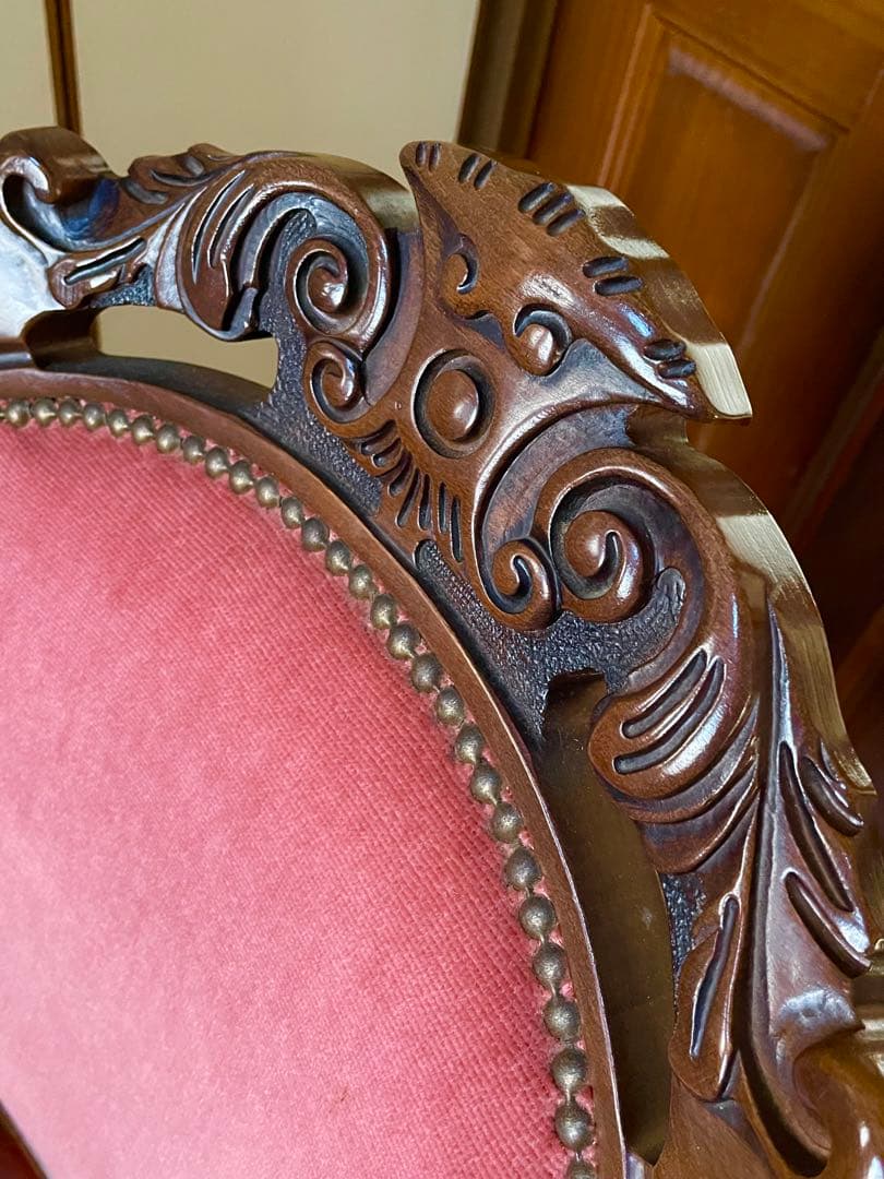 ヴィンテージ木製チェア ロココ調　クラシック　猫脚　②