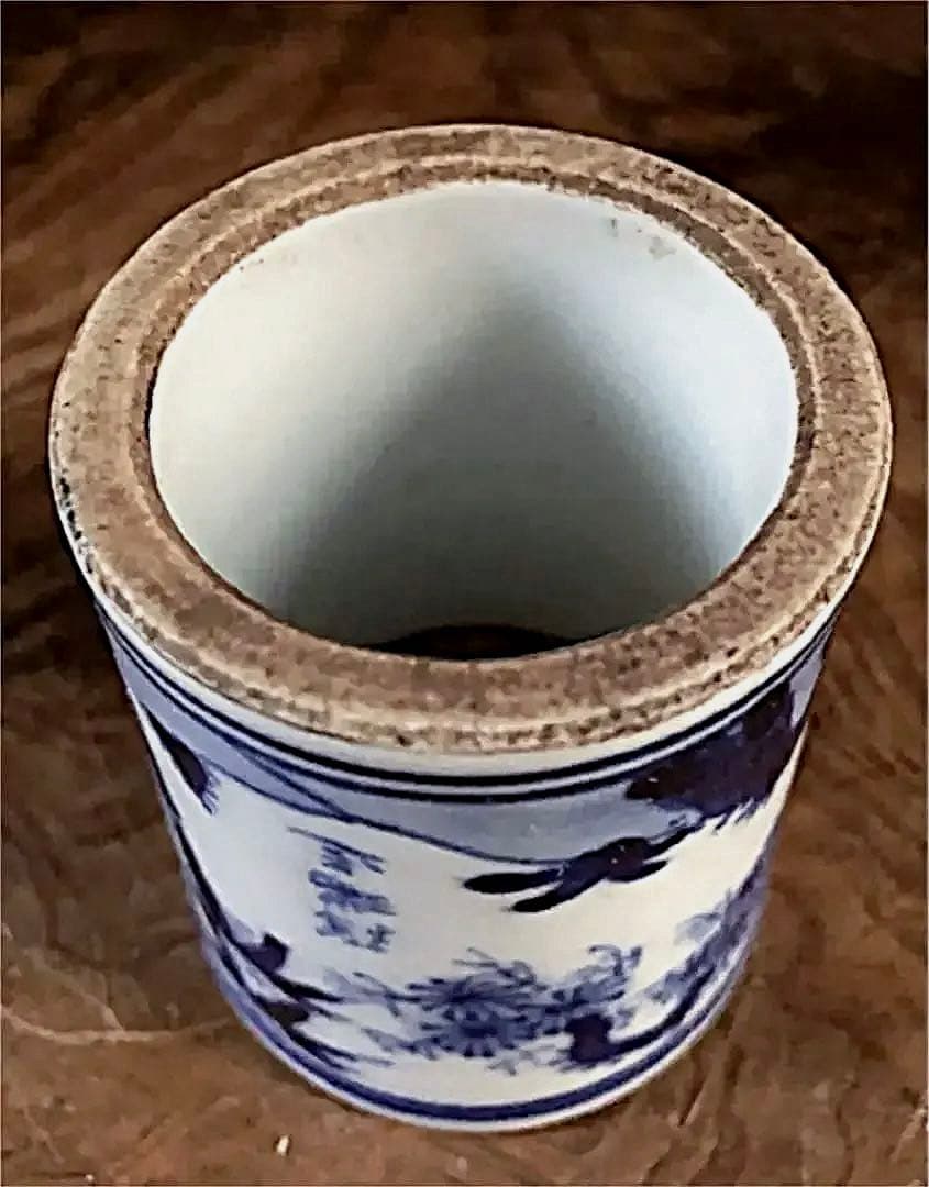 茶器 煎茶 道具 染付 蓋置 共箱 時代