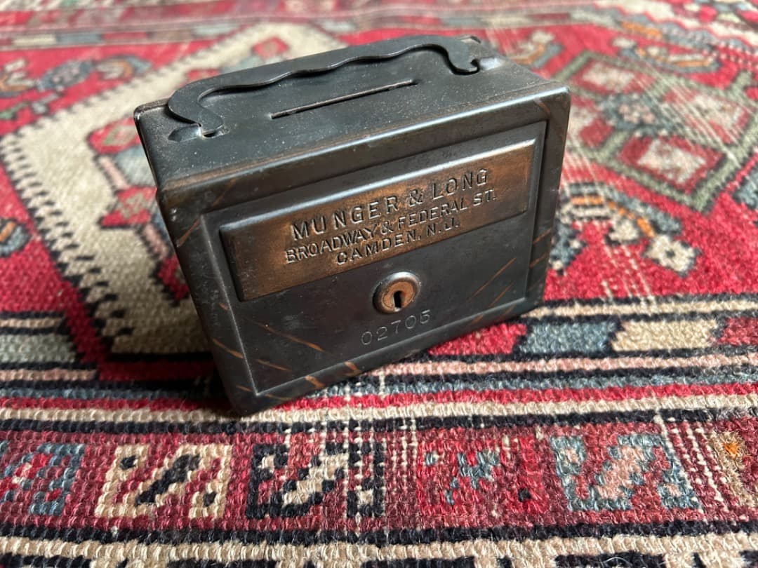 アンティーク Japanned Coin Bank ジャパンカラー バンク