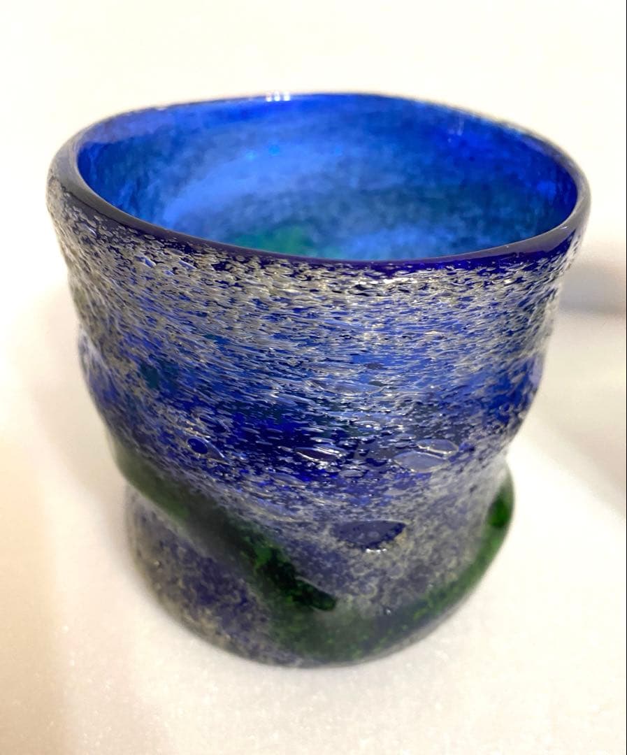 琉球ガラス　稲嶺盛吉グラス　刻印あり2個セット