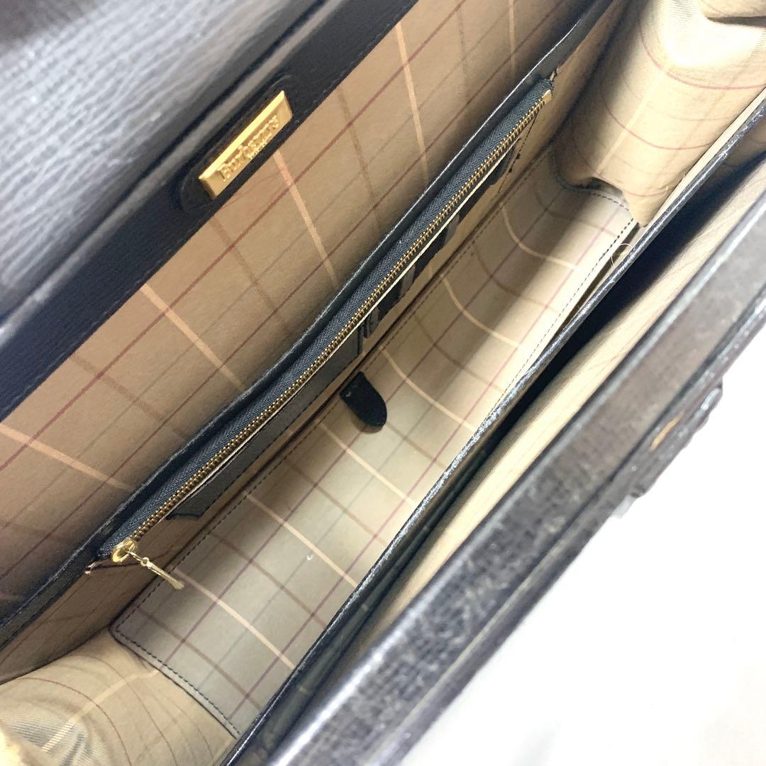 良品✨ バーバリーズ ロンドン　オールレザー　ダレスバッグ　ビジネス　ブラック