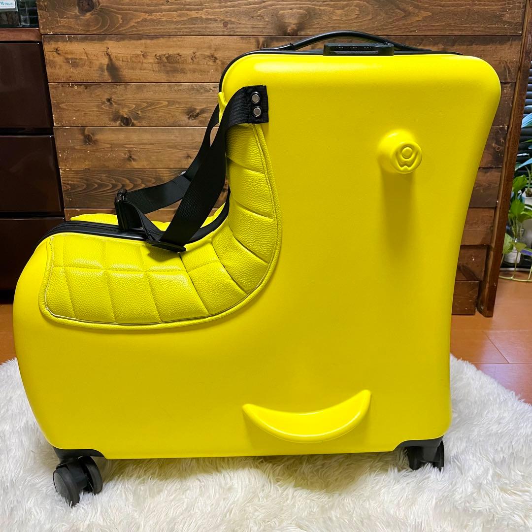 【乗れるキャリーケース】キッズトラベル スーツケース イエロー Mサイズ