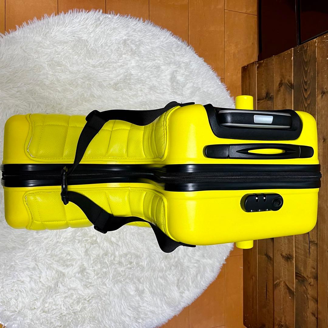 【乗れるキャリーケース】キッズトラベル スーツケース イエロー Mサイズ