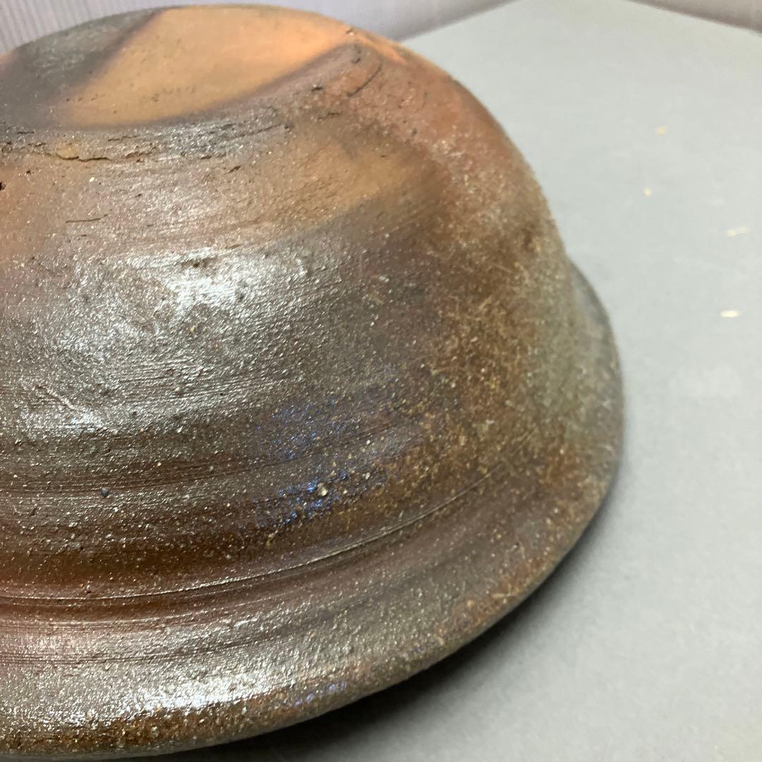 骨董品　茶道具　古常滑焼￼菓子鉢　時代箱　背景キズ　S203HI