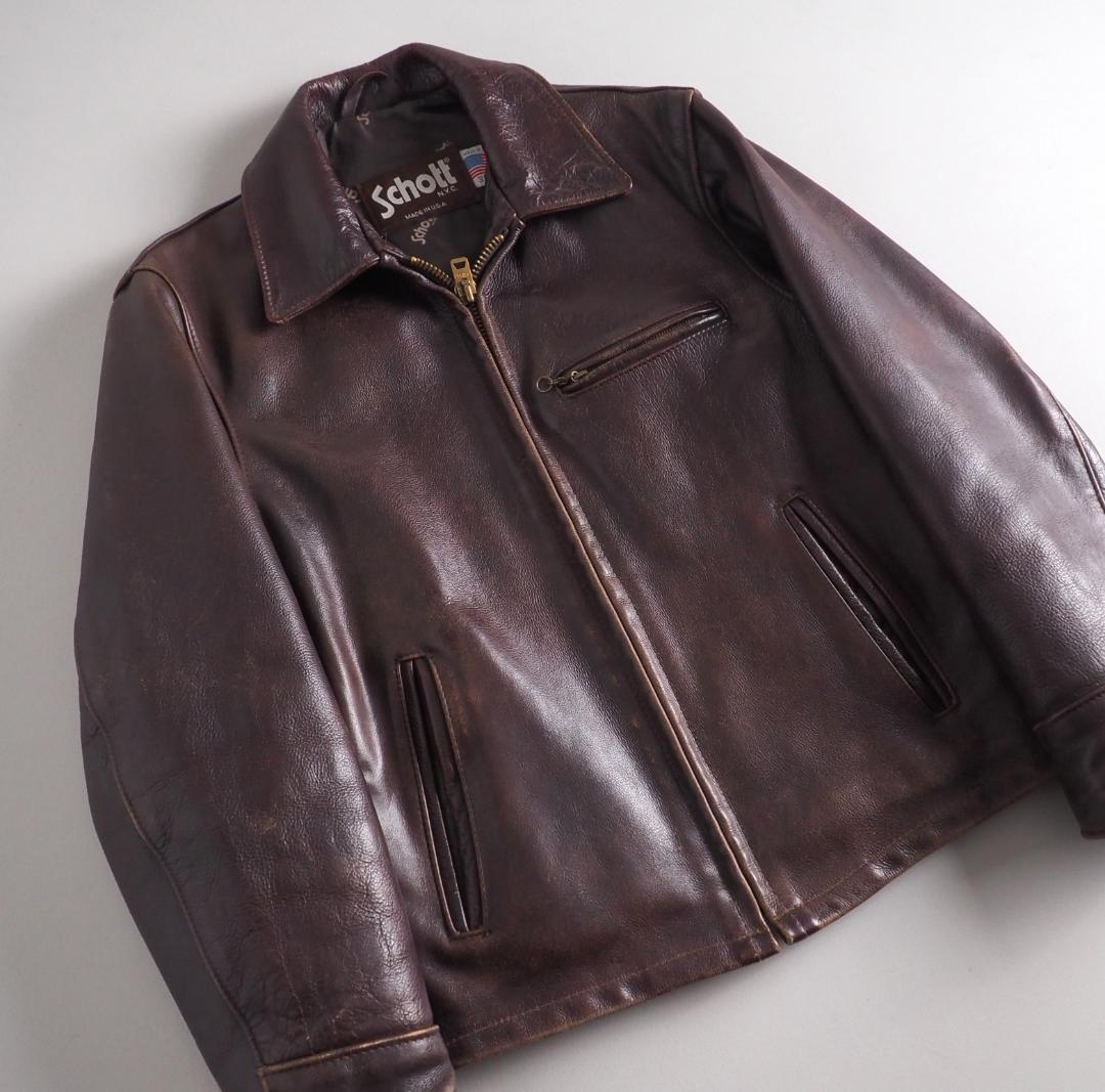 ショット　 Schott　36　トラッカージャケット　レザージャケット　赤茶