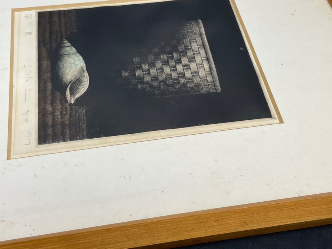 絵画 「貝」限定16部 シリアル5/16 リトグラフ 版画 額装 古美術 b