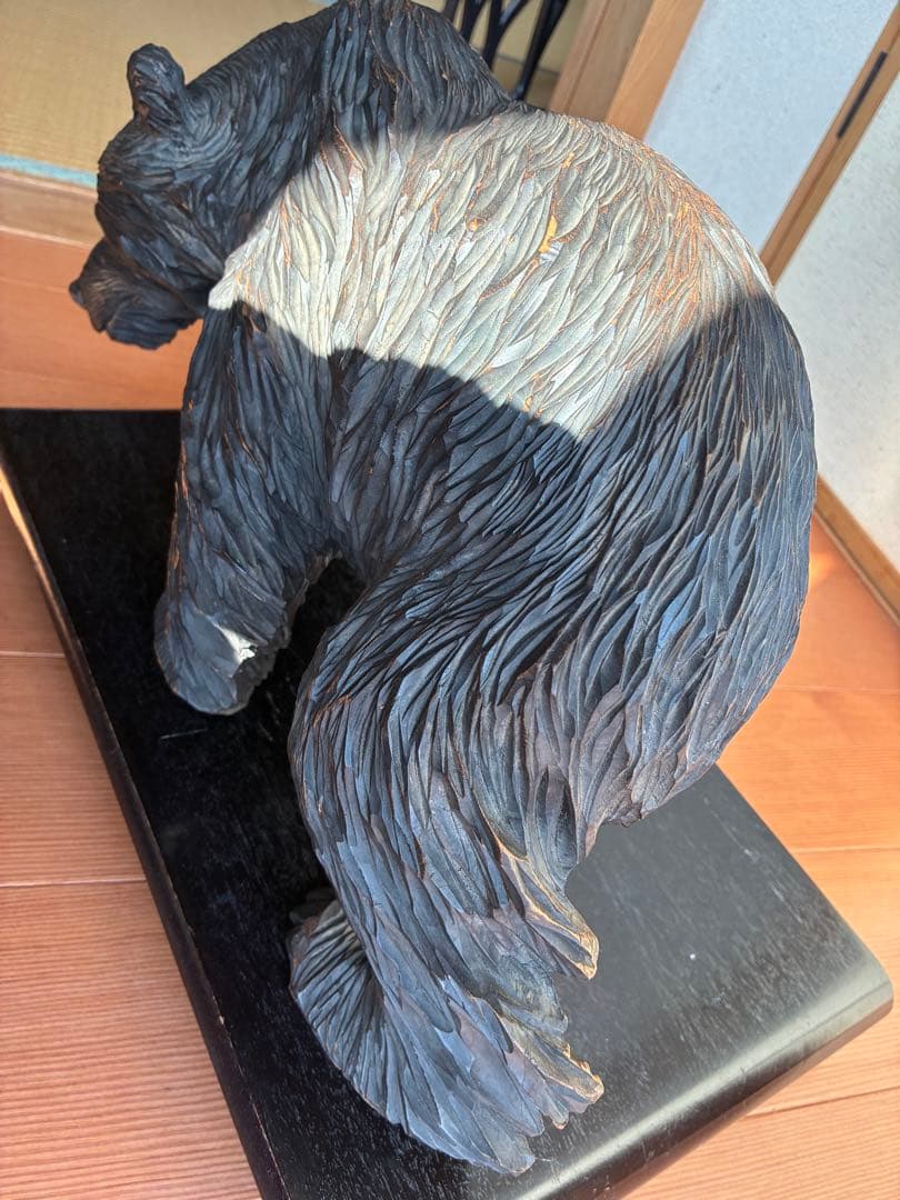 木彫り熊　アイヌ　アンティーク　銘あり　昭和初期製作