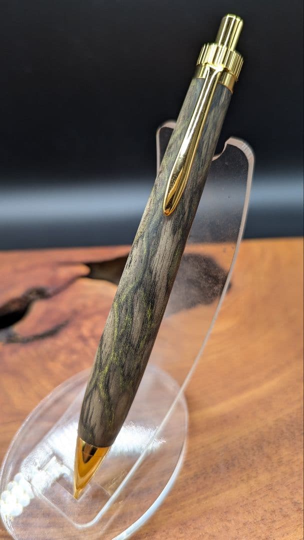 568 極上　黒柿　孔雀杢　木軸シャーペン　ボールペン