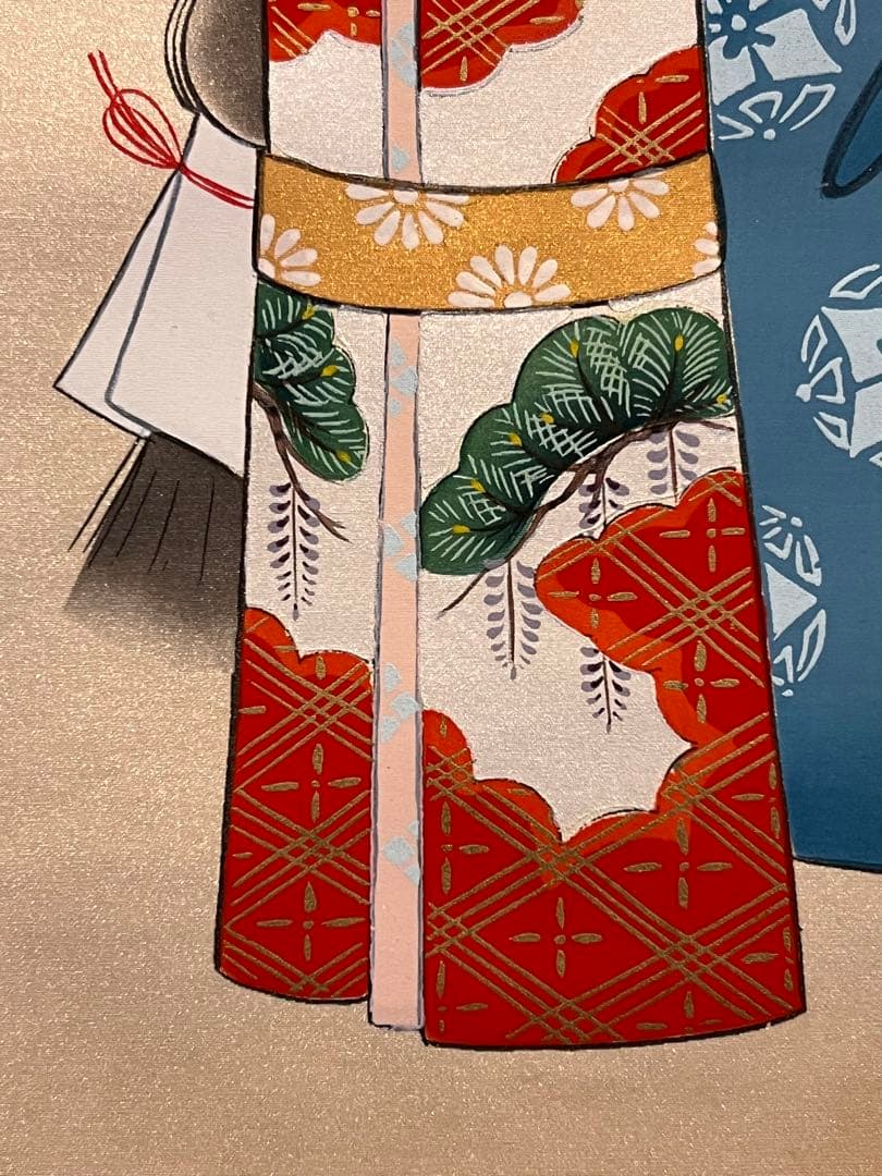 国井道成 掛け軸 掛軸『立雛』 絹本 雛祭り ひな祭り 日本画国井幸雪師事 直筆