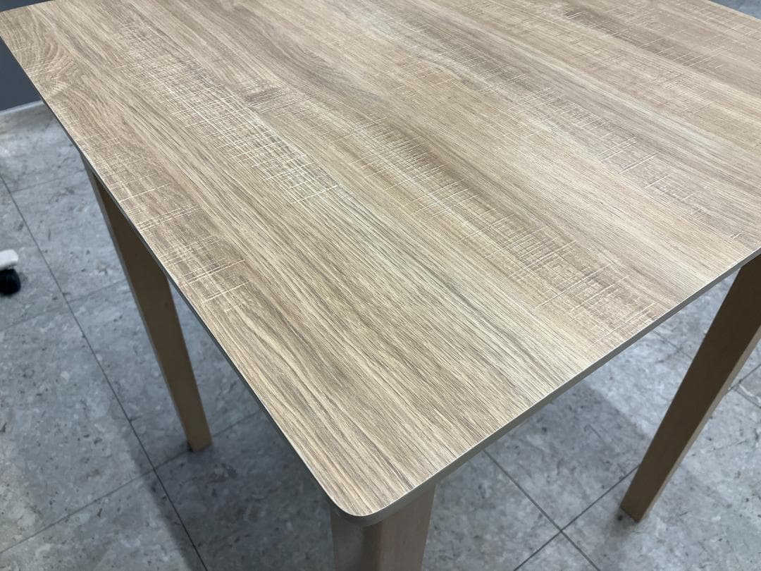 ダイニングテーブルセット イス×2 天然木 ベージュ