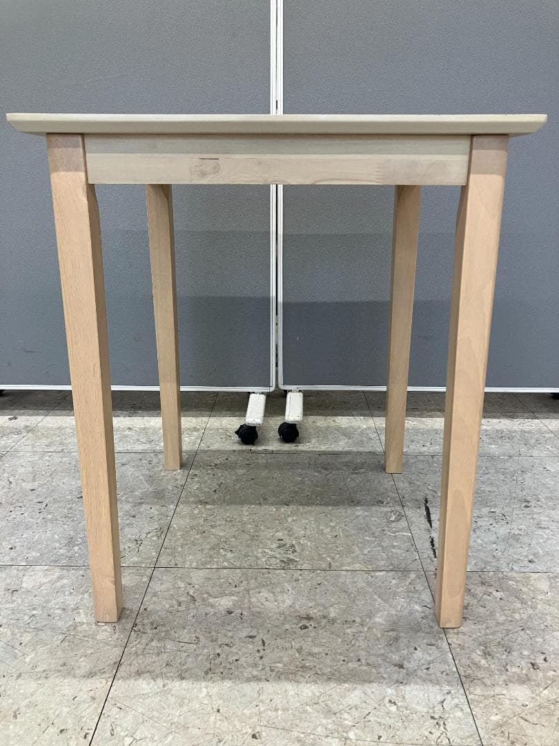 ダイニングテーブルセット イス×2 天然木 ベージュ