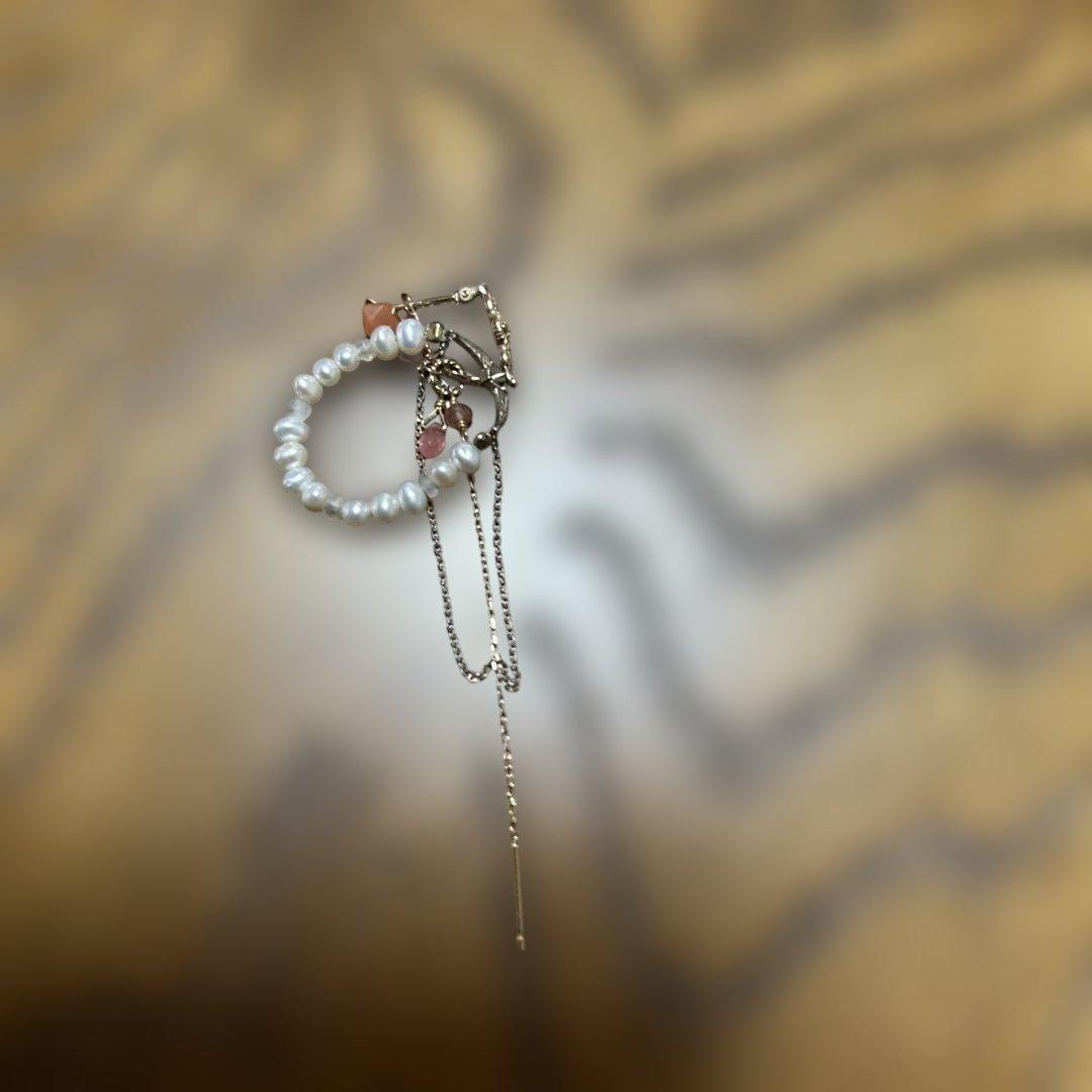 agete　K10 charm 付きピアス　ケース付き