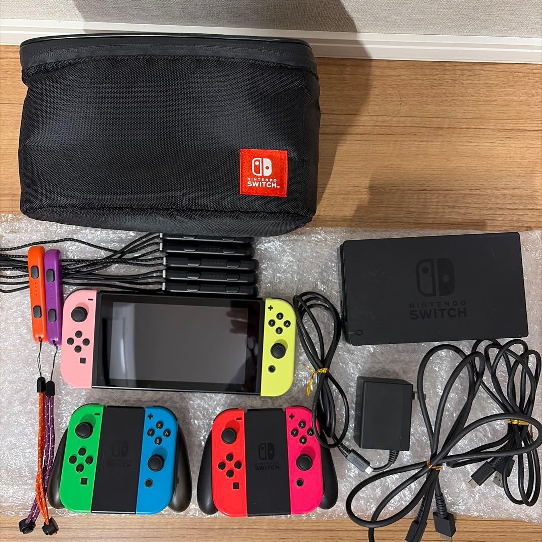 Nintendo Switch 本体 ＋ジョイコン6つ＋ケース