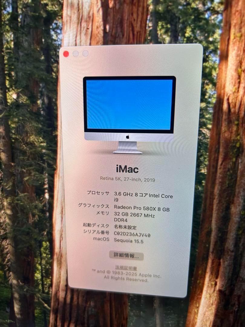 iMac 5K Retina 27インチ i9 9900k 32gb 1tb