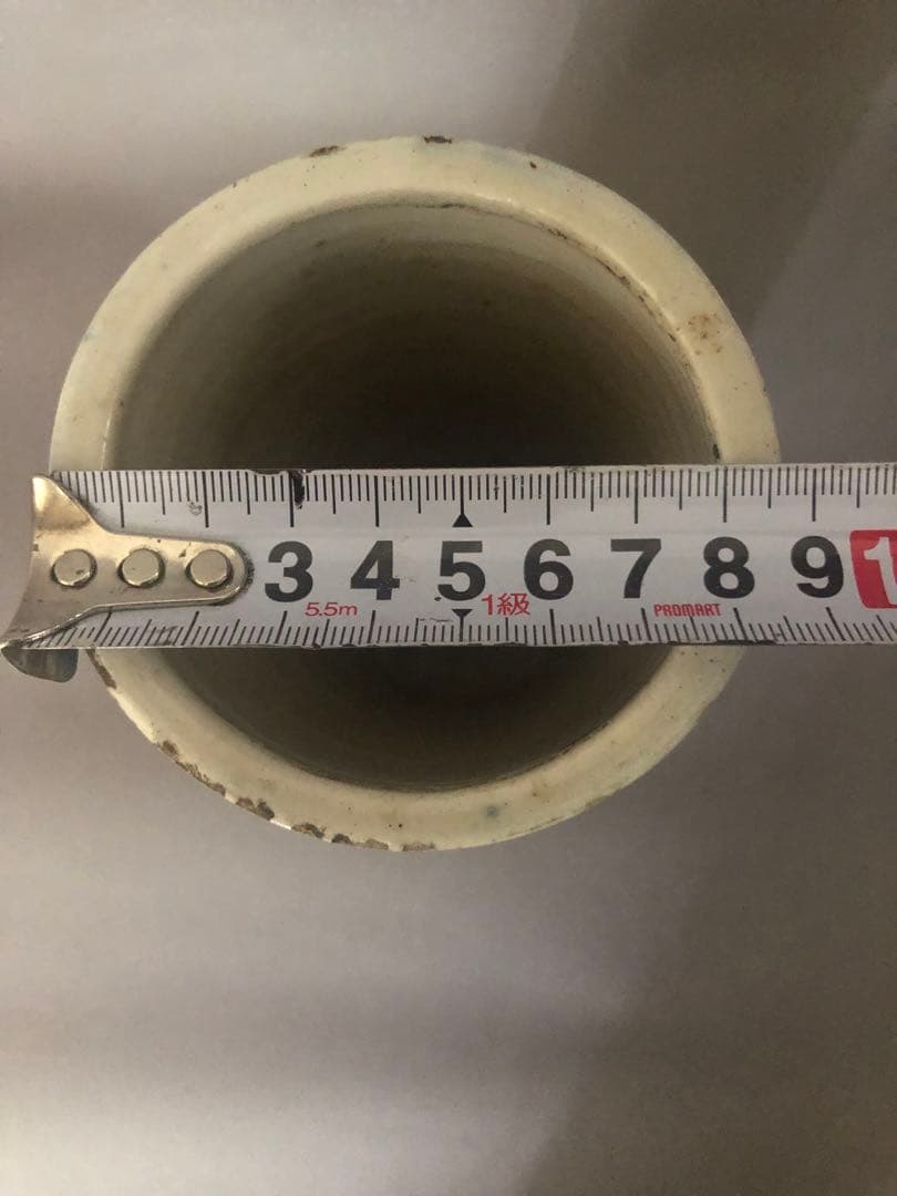 中国骨董　陶器　清朝　花瓶 花器　染付山水花瓶 骨董