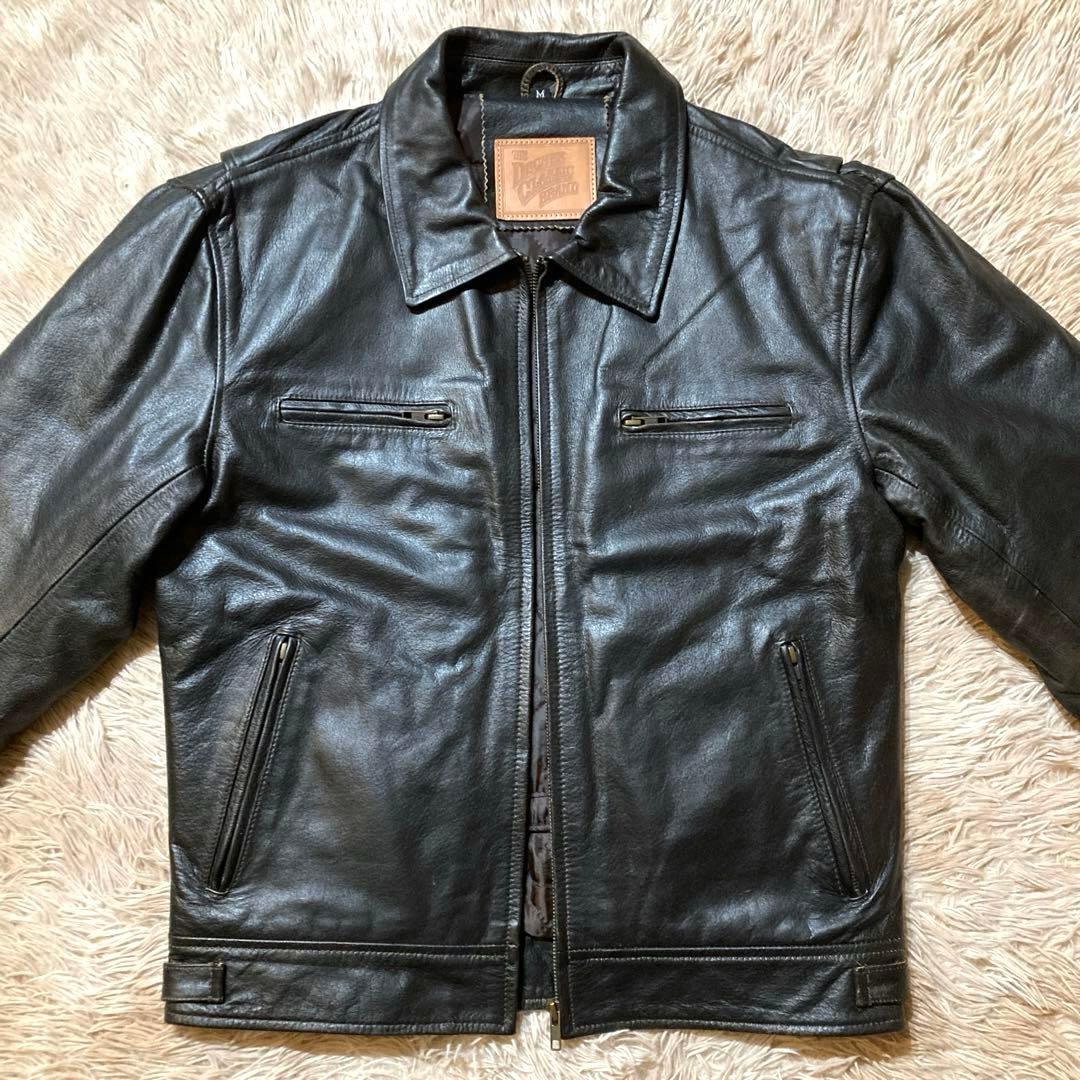 【DEGNER】 カウレザートラッカージャケット　 黒　M（大きめサイジング）