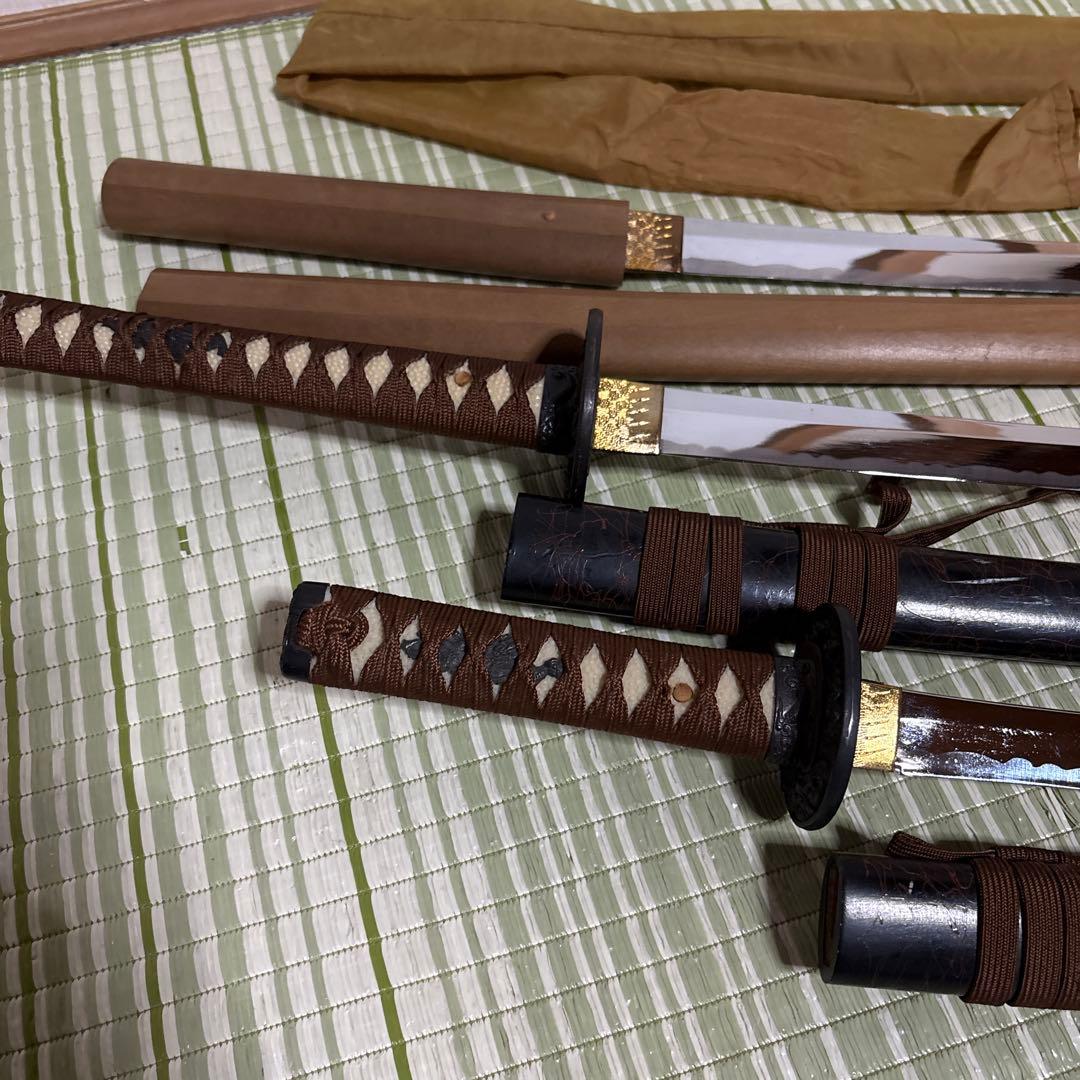 模造刀　模擬刀　武士　侍　伝統工芸　剣　ソード　太刀　小太刀　鞘　鍔　3本セット