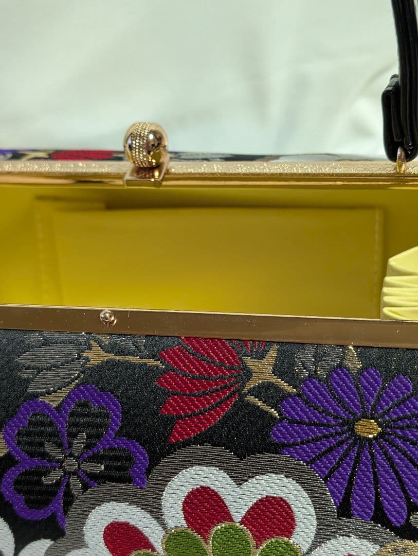 振袖用草履バッグセット　草履バッグセット　帯地 Sサイズ　黒地　新品未使用