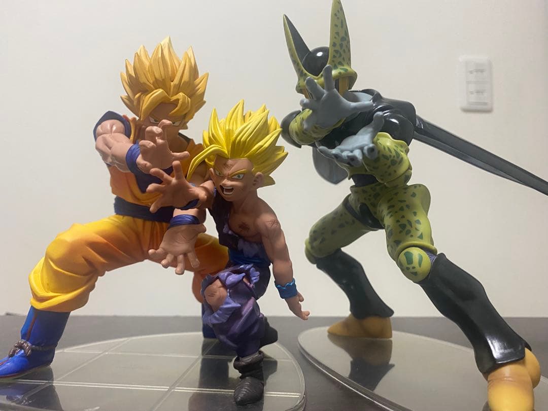 ドラゴンボール 孫悟空 孫悟飯 セルフィギュア3点セット親子カメハメ波　箱付き