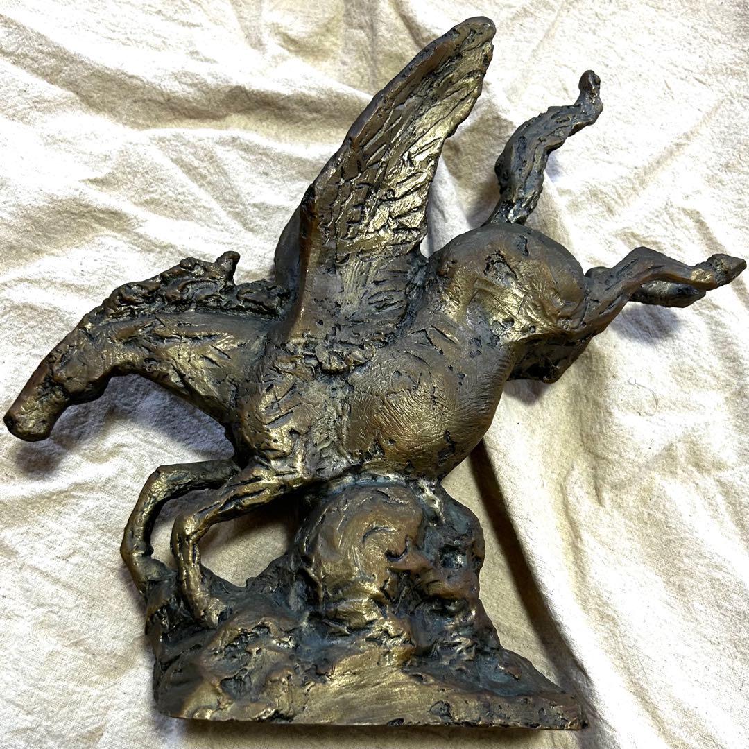 北村西望作 ブロンズ像 ペガサス 彫刻 春駒に題す 「春風」 置物 オブジェ 馬