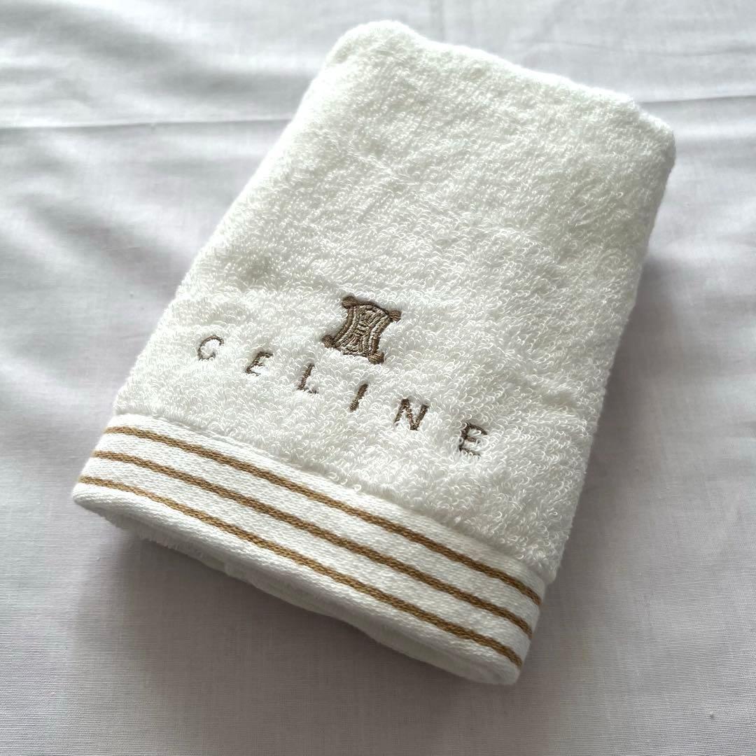 003【未使用】❤️CELINE フェイスタオル　ホワイト