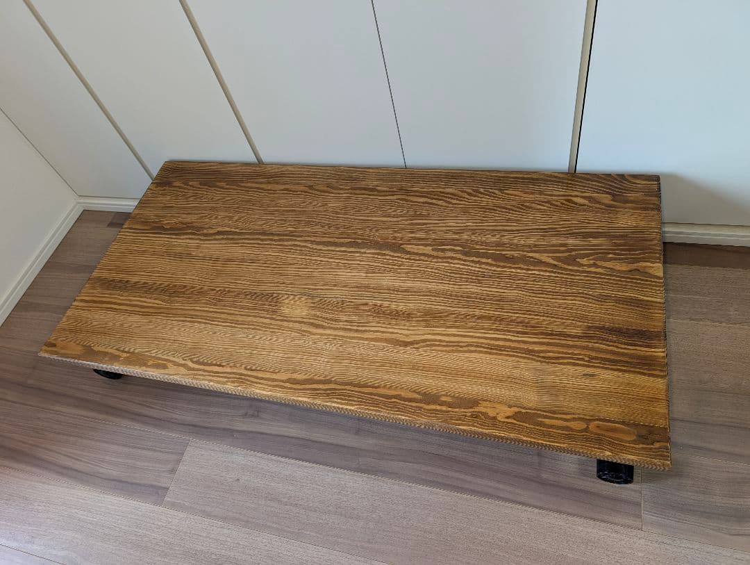 昇降式テーブル ガス圧式 無段階調整 ヴィンテージ天然木