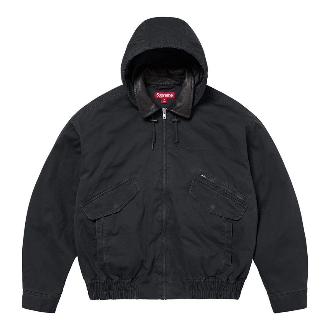 ジャケット・アウター Supreme leather collar utility jacket L