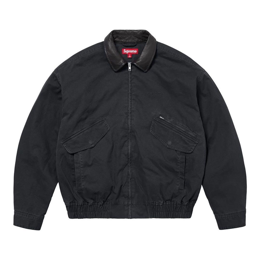 ジャケット・アウター Supreme leather collar utility jacket L