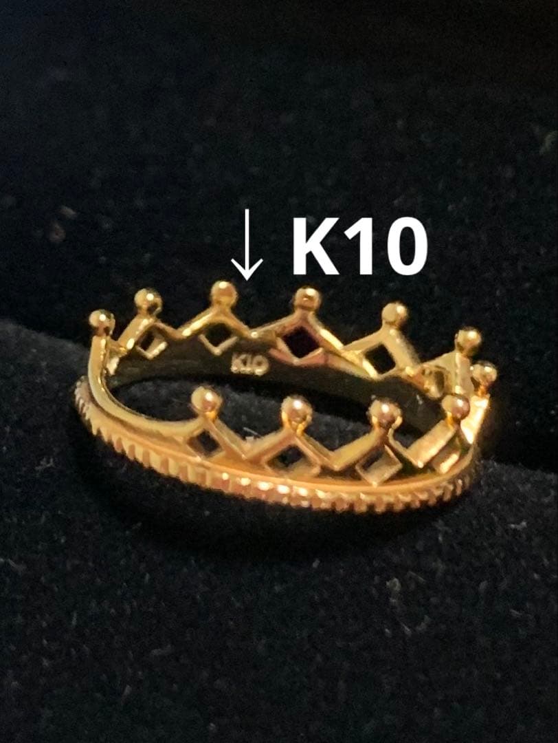 NOJESS ノジェス　K10 リング　クラウンピンキー　ダイヤモンド　4号