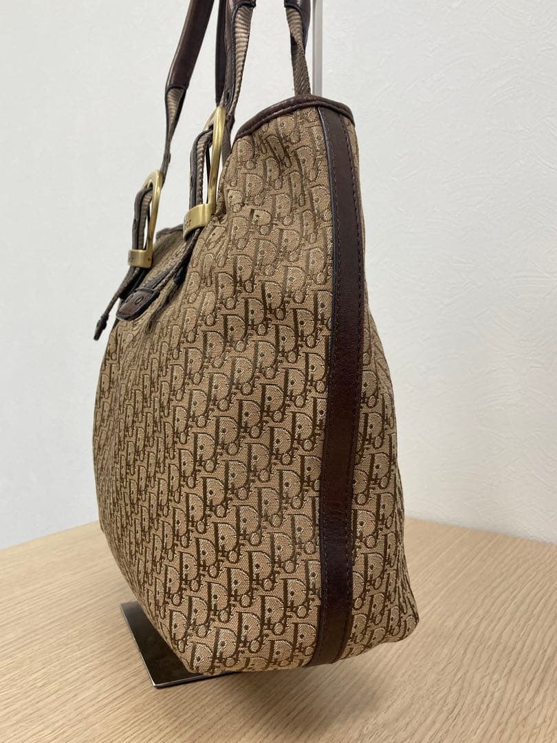 Christian Dior トロッター トートバッグ ブラウン キャンバス◇