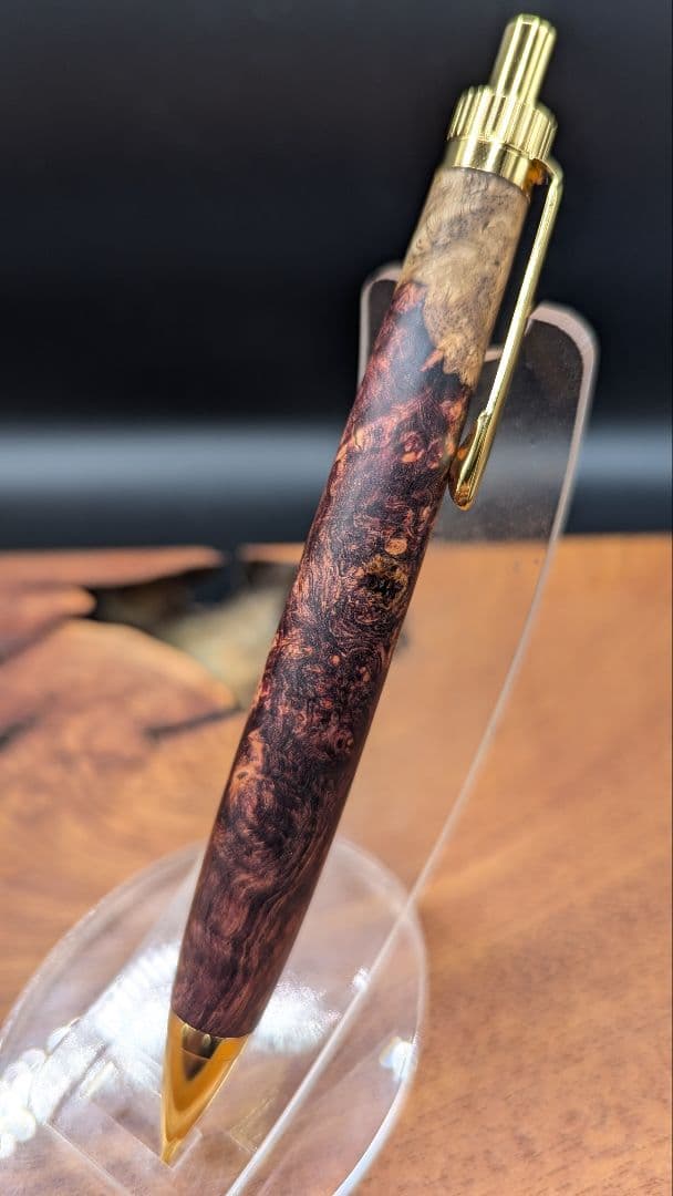 590超極上ホンジュラスローズウッド瘤杢　木軸シャーペン　ボールペン