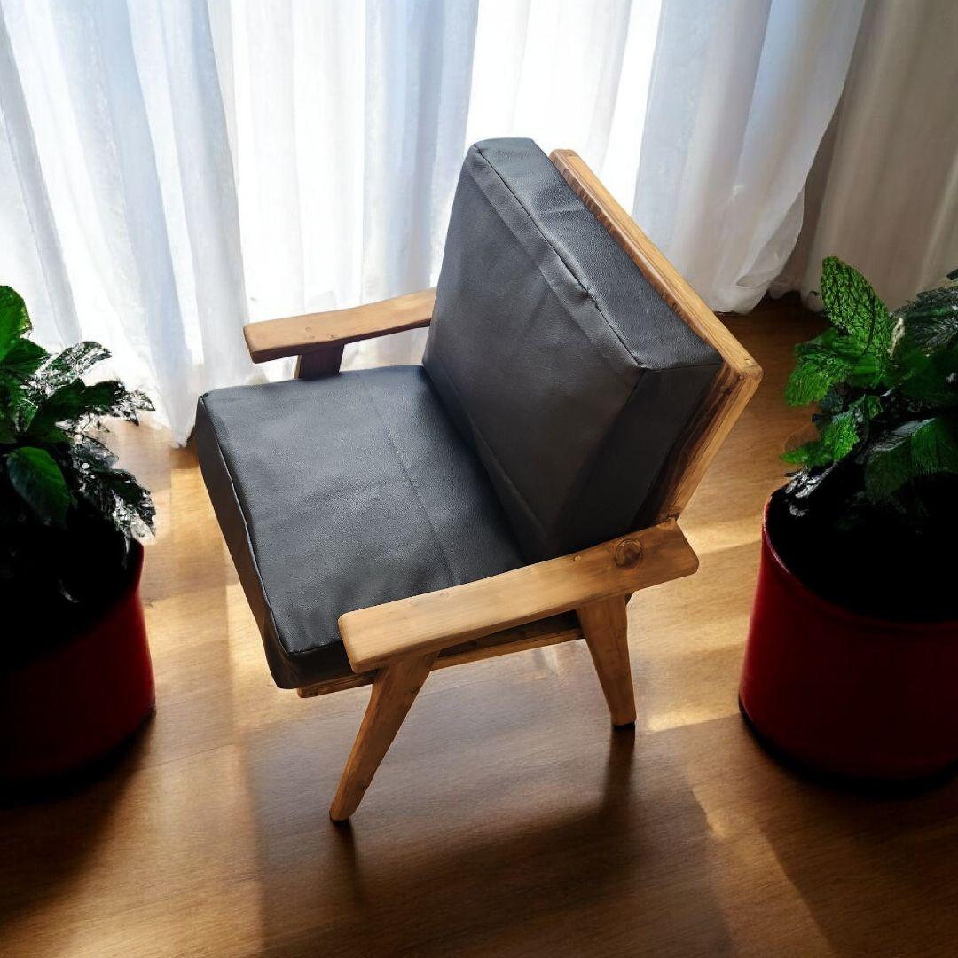 本革 スツールチェア 木製 無垢材｜ハンドメイド シンプル椅子