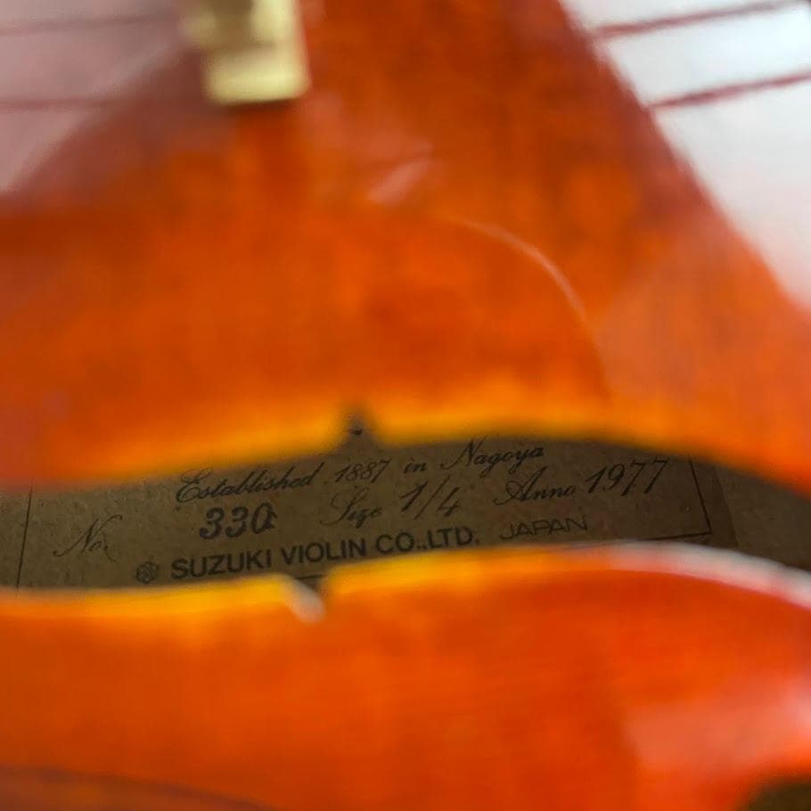 美虎杢●鈴木バイオリン No.330● 1/4 1977年 希少サイズ 一枚板