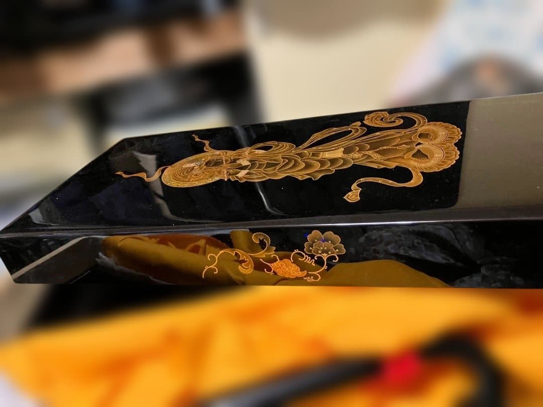 漆器 文箱 金色装飾