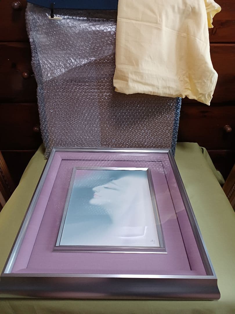 若尾和呂　「献身」 油彩　F3号　タリズマニックアート　幸運を招く絵　膜面描法