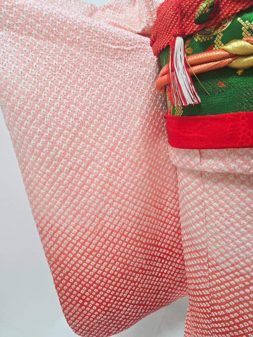 七五三　7歳　正絹　総絞り　着物　セット　女の子 *c76