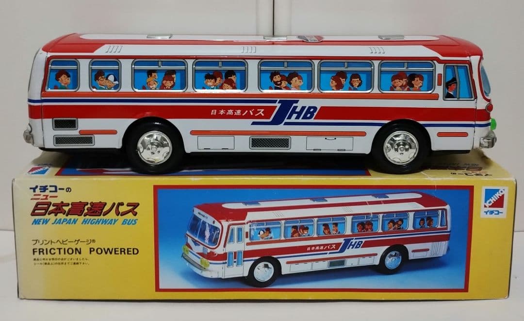 ブリキ　日本高速バス　イチコー製品　当時物　昭和レトロ　デッドストック　美品✨