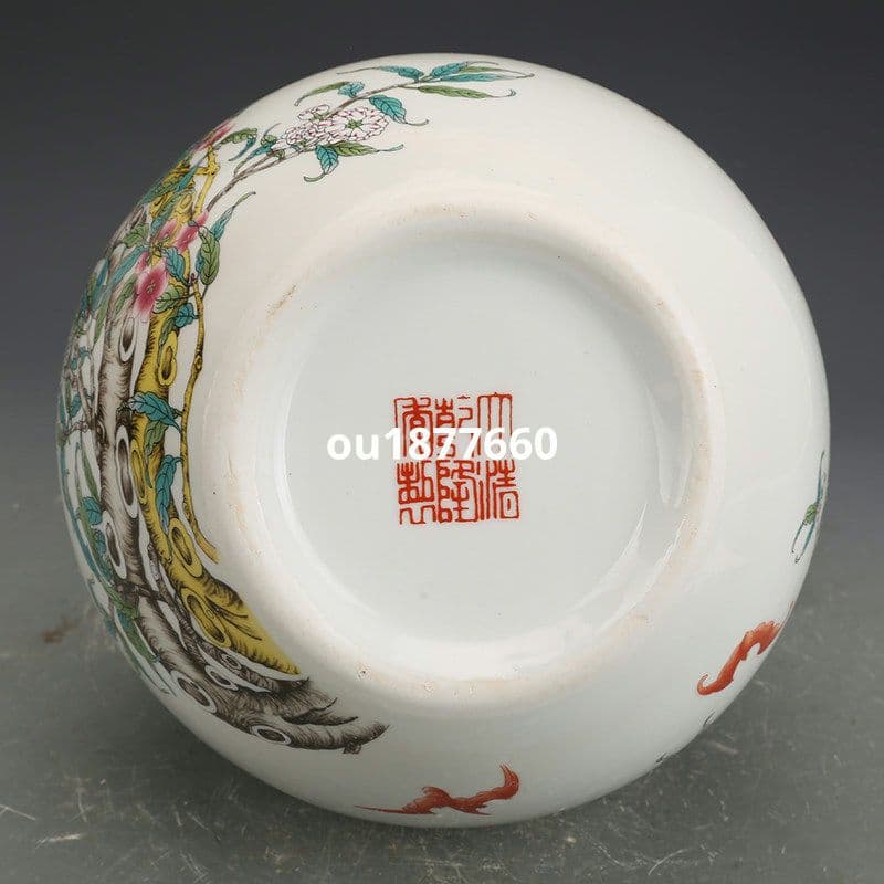 清乾隆粉彩福寿九桃天球瓶 景徳鎮 陶磁器 装飾品 現代工芸品 美術品 置物