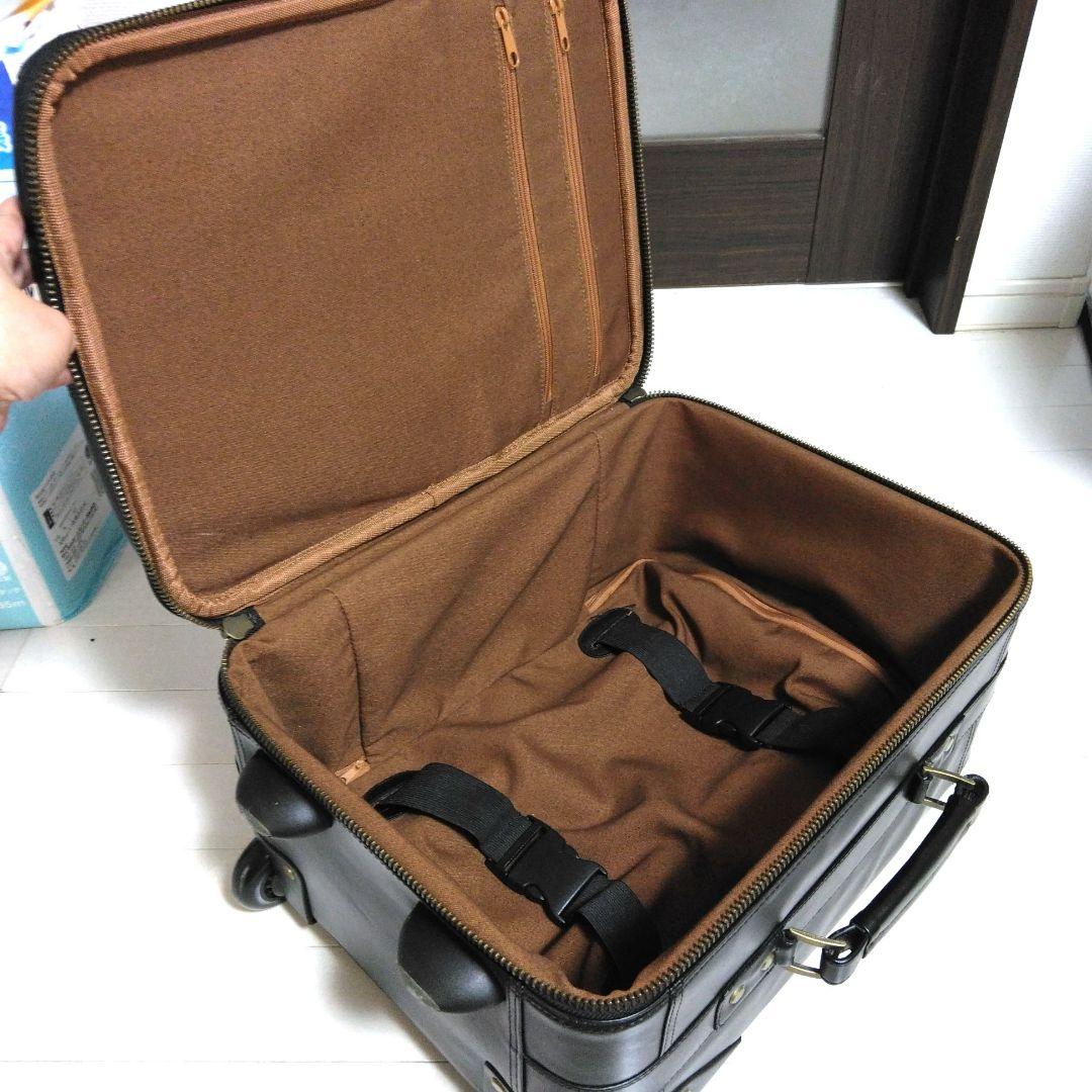 デキる男のブラックオールレザー　メンズキャリーバッグ