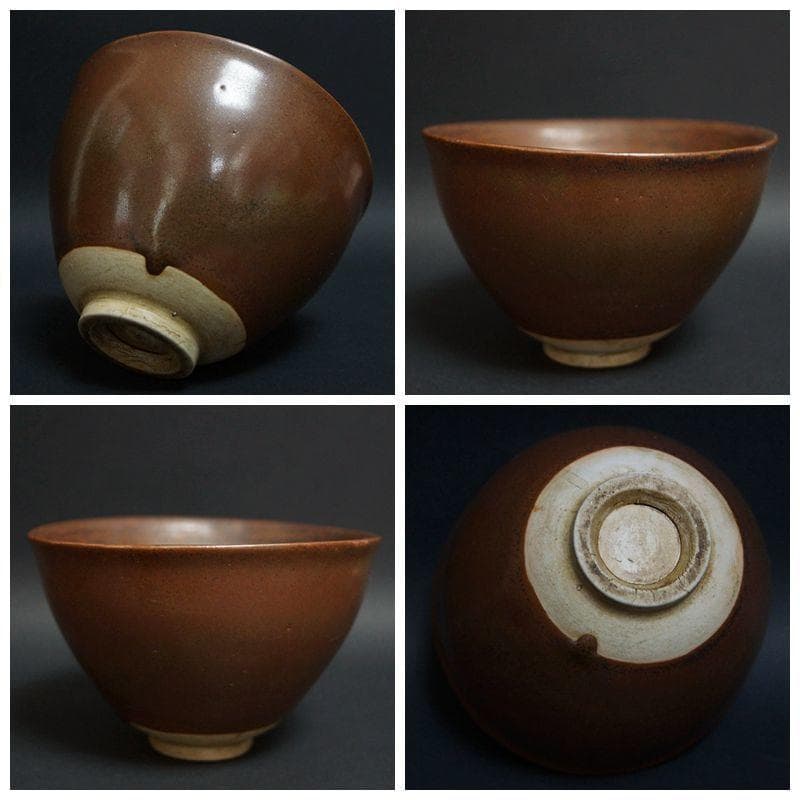 古瀬戸 瀬戸茶碗 流れ釉 箱付 / 茶事 茶道具 ☆時代物☆