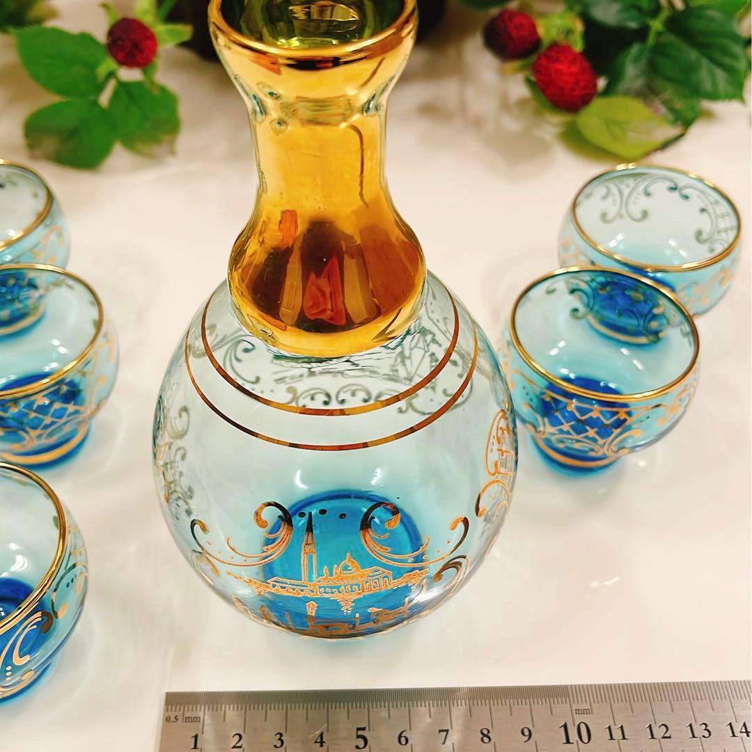 大幅値下げ！新品★未使用　ベネチアングラス5客&ボトルセット