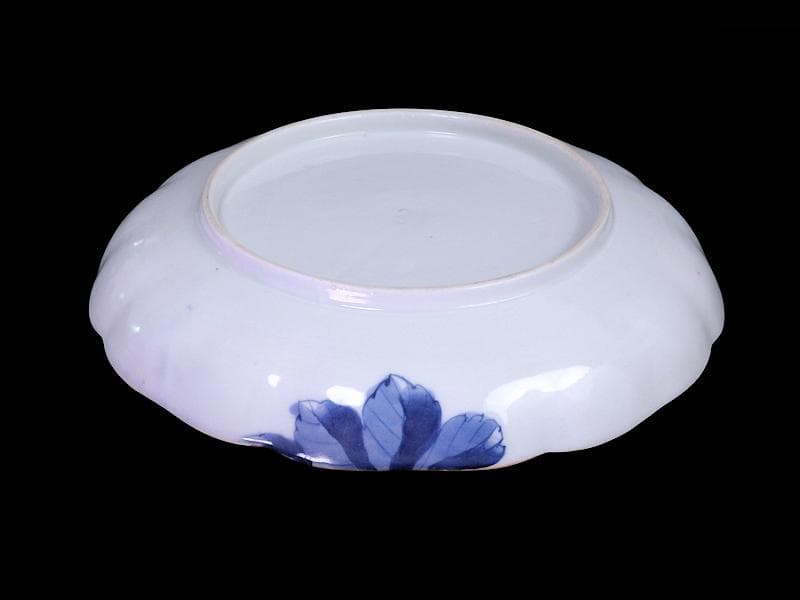 DAj 古伊万里　染付　菊花紋様の図　７寸皿