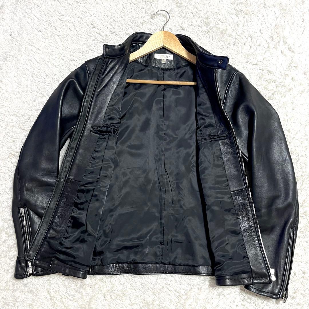 ✨美品✨ユナイテッドアローズ ラムレザー 本革 Lサイズ レザージャケット