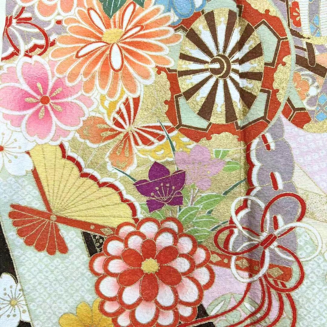 ≪早い者勝ち≫【美品】 振袖 正絹 古典柄 成人式 単品 抹茶色 S*19