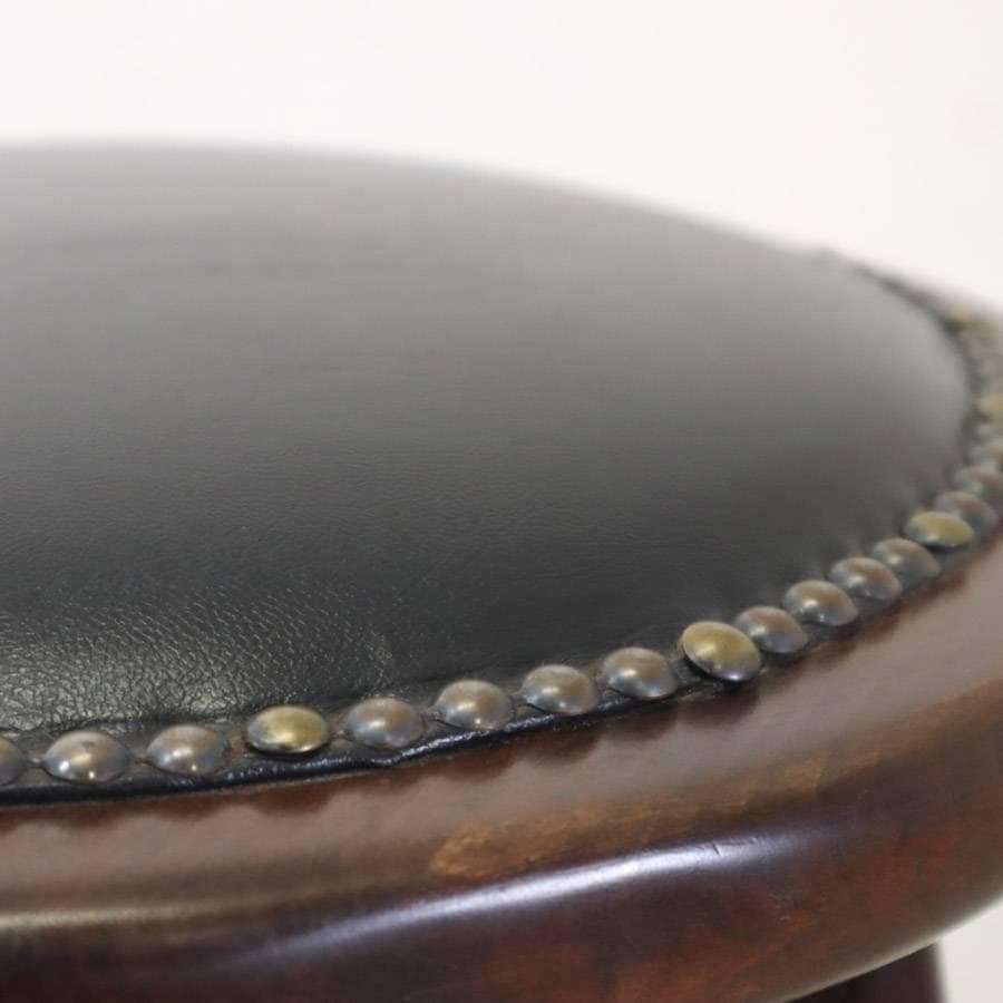 6脚まとめ買い4 ルーマニア製 ハイスツール ビーチ材 ブラック PVCレザー