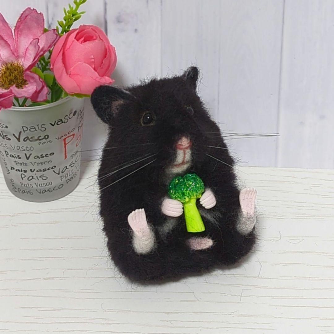 384 カエルちゃん ハムスター 羊毛フェルト