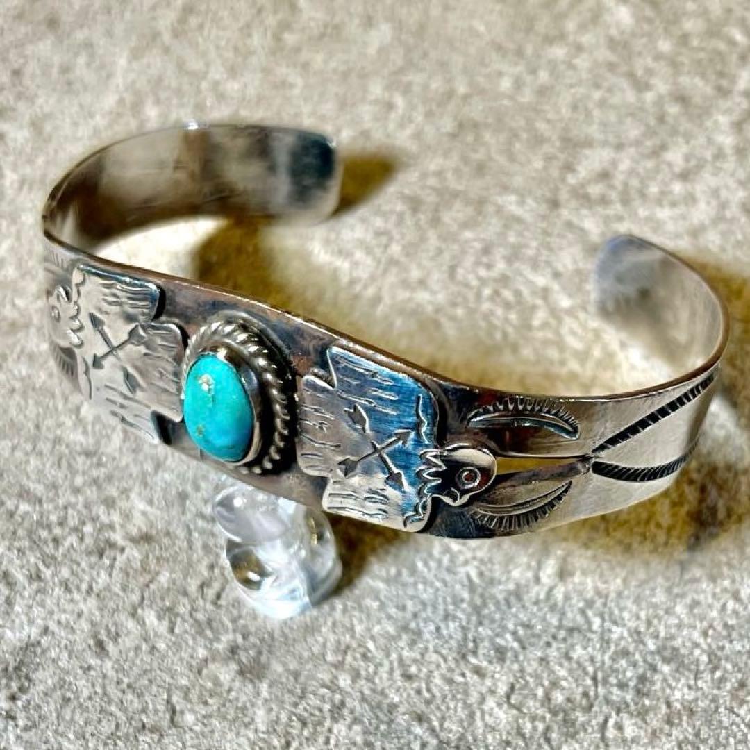 インディアンジュエリー ナバホ バングル ターコイズネックレス付き